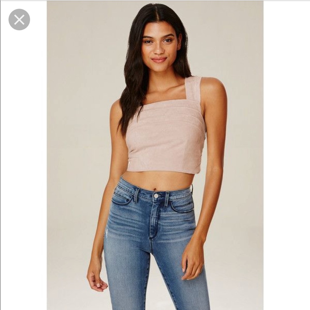 Faux suede crop top